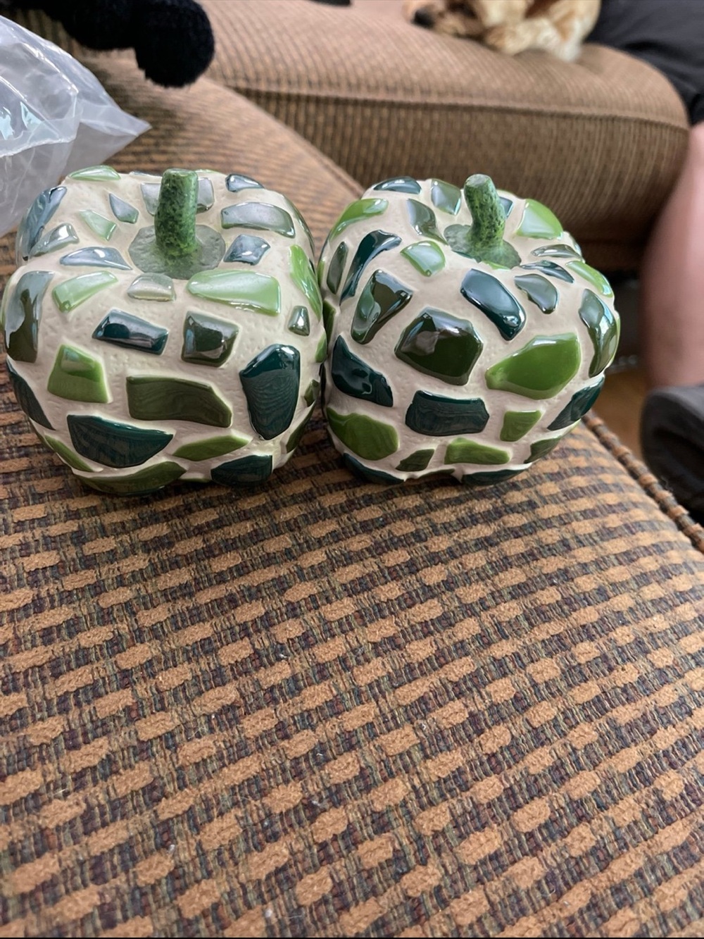 Grasslands Road Green Mosaic Ceramic Apples
